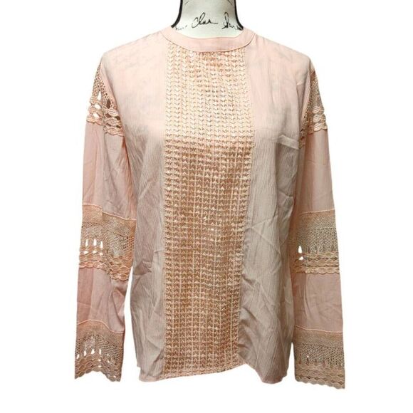 AQE Fashion Peach Long Sleeve Blouse Sz  EU XL/US L - Picture 3 of 9